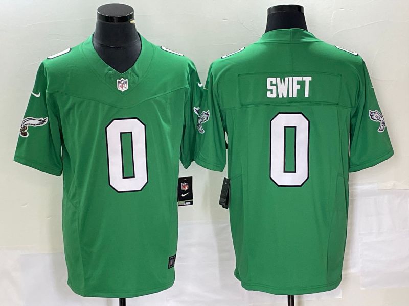 Men Philadelphia Eagles #0 Swift Green Nike Throwback Vapor Limited NFL Jersey